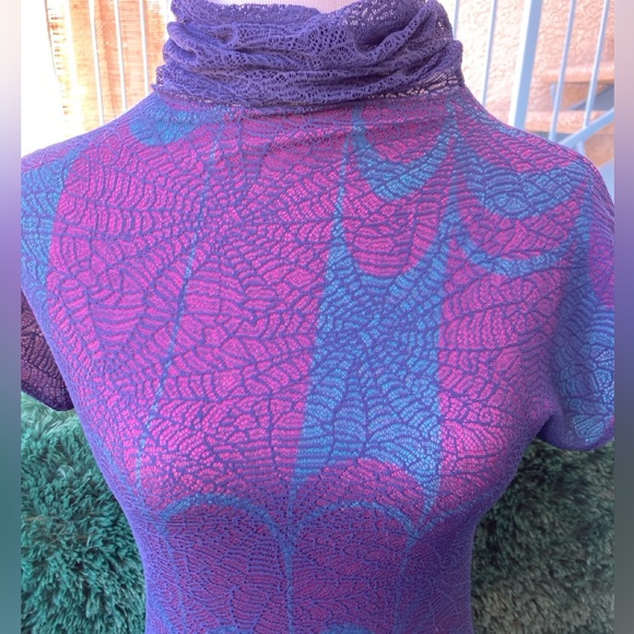 Vintage y2k Small Custo Barcelona Spiderweb Mesh Overlay Dress - Picture 3 of 10